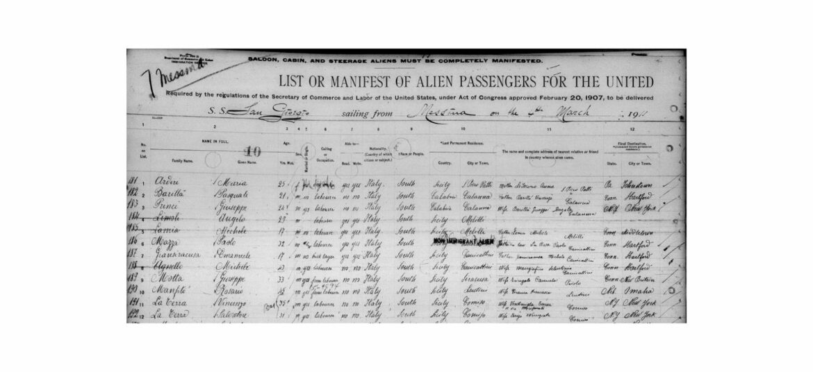 Arrivée de siciliens à Ellis Island